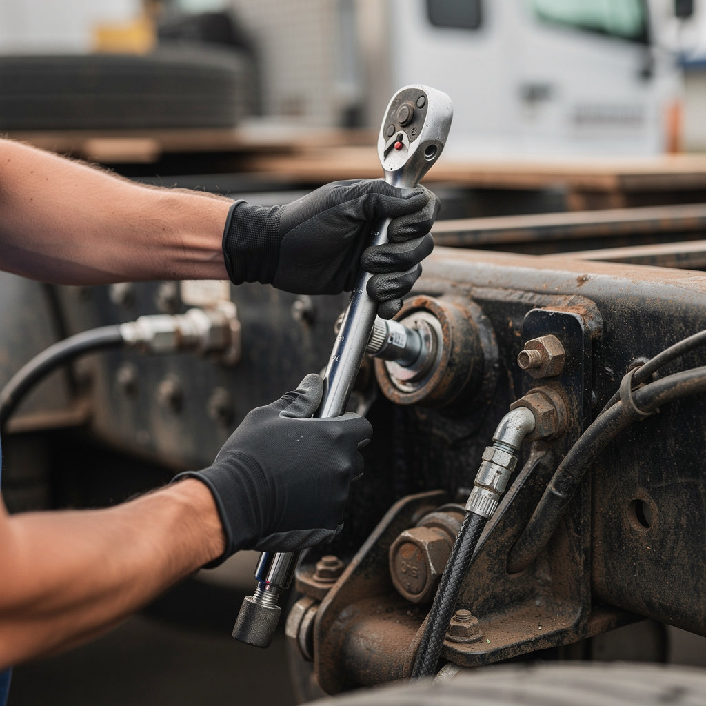 TRS ROLL-OFFS experienced technician performing specialized roll-off container repair in Canton, Ohio